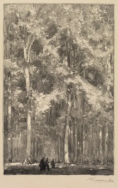 Fontainebleau Forest: Morning, Crossroads of the Route of the Forts de Marlotte (La Forêt de Fontainebleau: Le Matin, Carrefour des Fort de Marlotte)