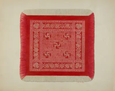 Red and White Napkin
