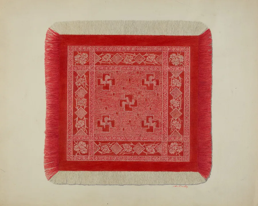 Red and White Napkin by Arthur G. Merkley