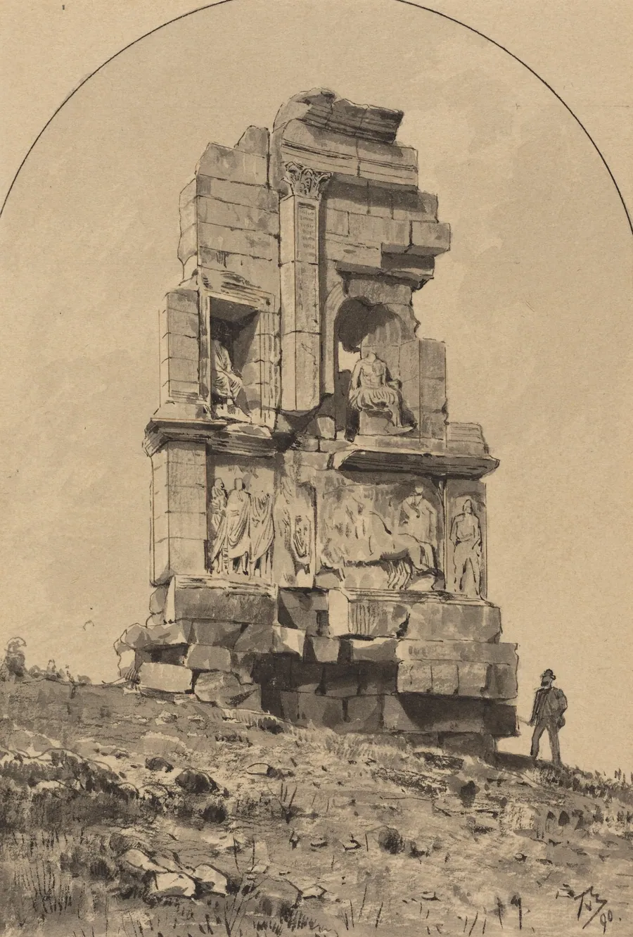 Monument of Philopappos by Themistocles von Eckenbrecher