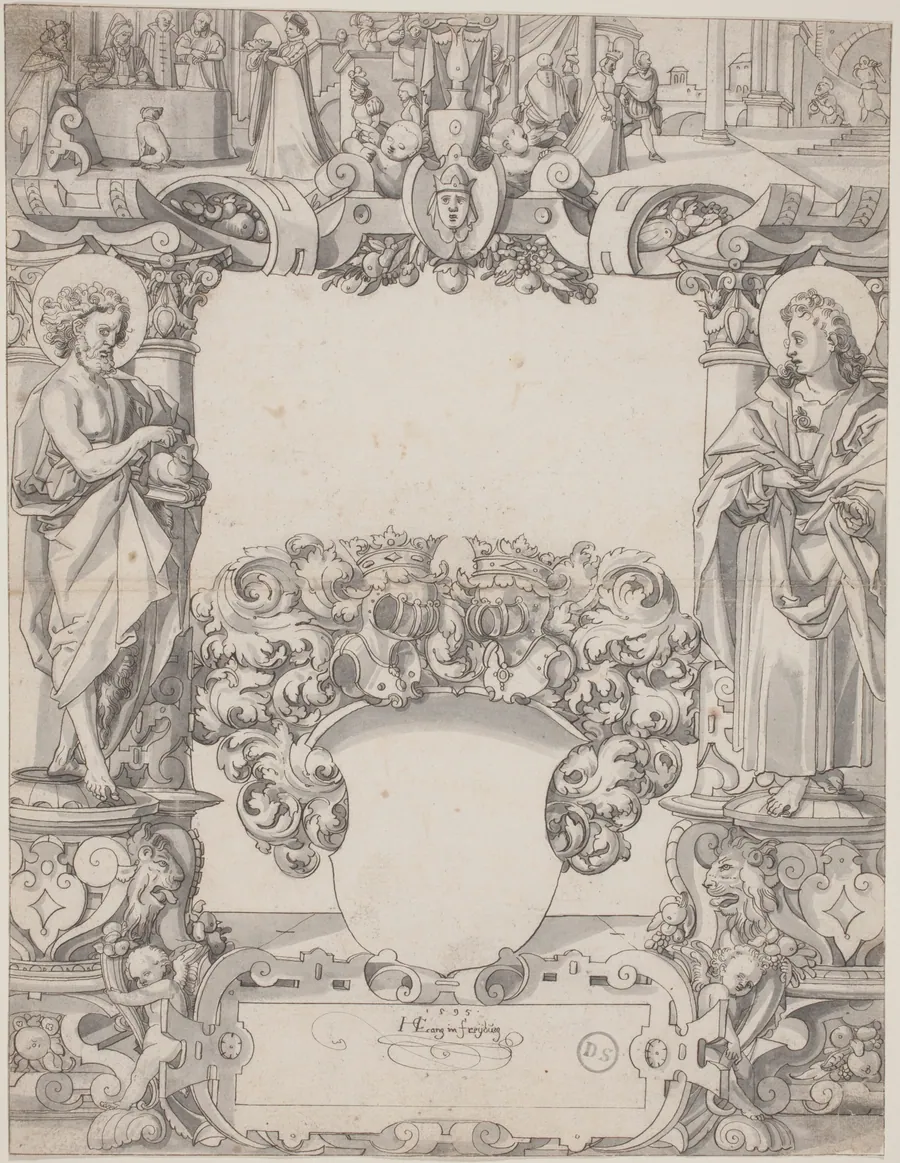 Glass Design with Saint John the Baptist and Saint John the Evangelist by Hans Kaspar Lang the Elder