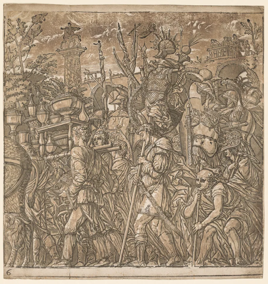 The Triumph of Julius Caesar:  Soldiers Carrying Vases and Trophies of War by Andrea Andreani