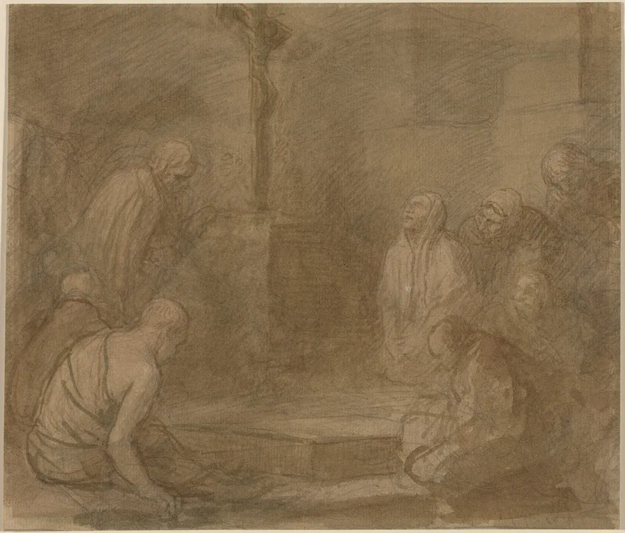 At the Foot of the Cross by Alphonse Legros