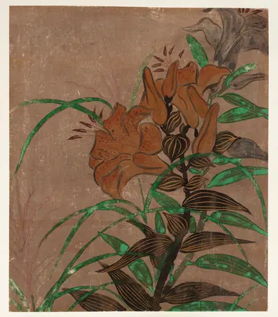 Tiger lilies and grass