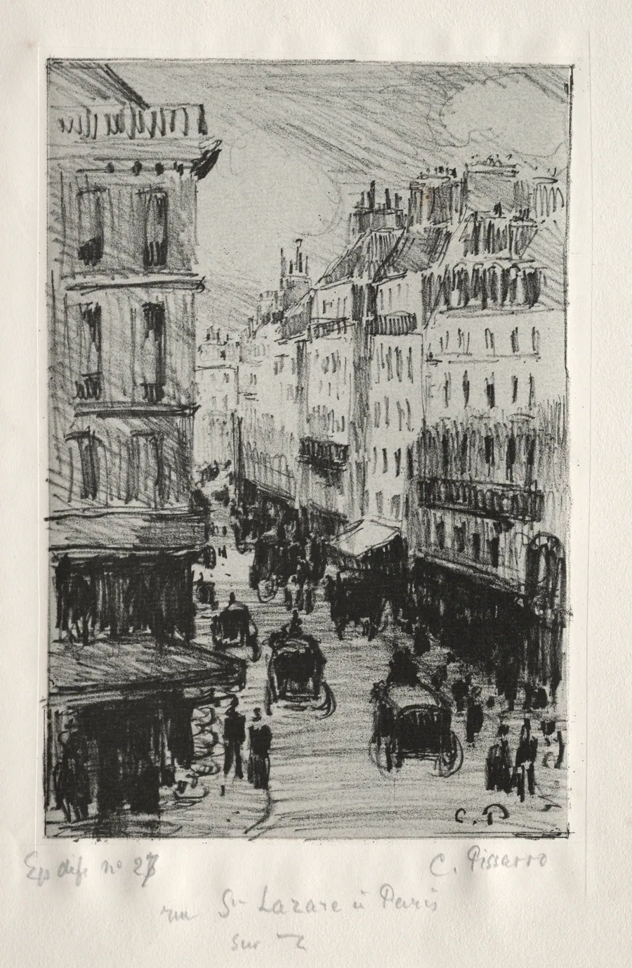 Rue Saint-Lazare, Paris by Camille Pissarro