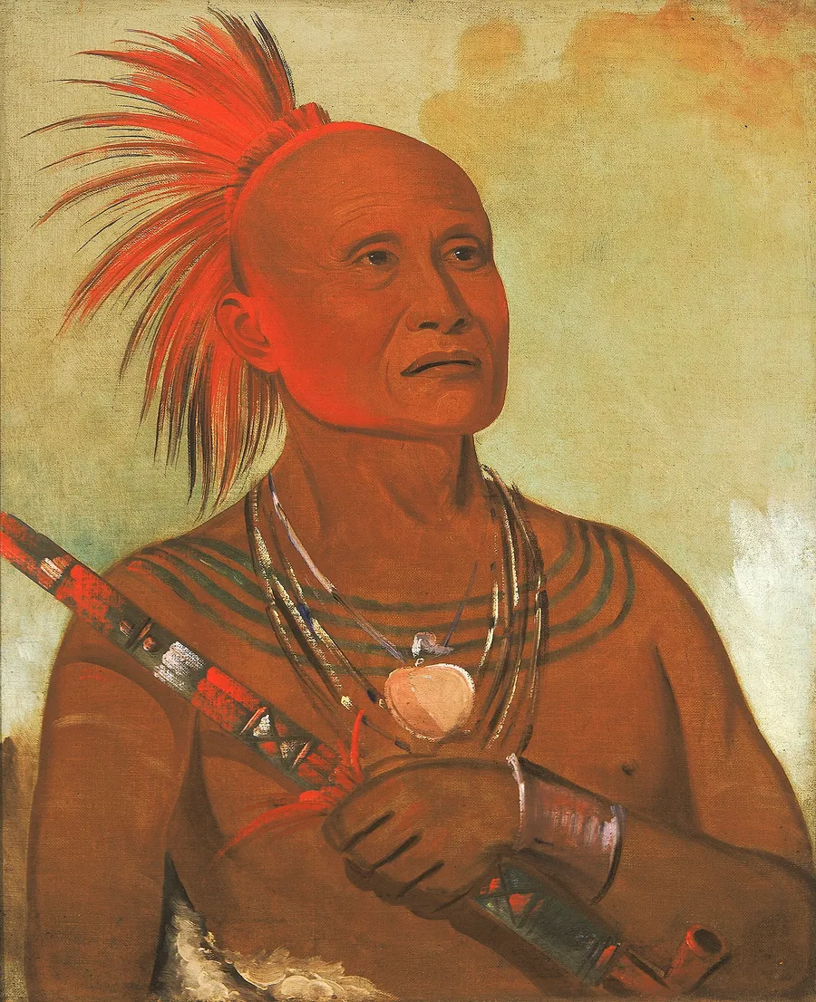 Pam-a-hó, The Swimmer, One of Black Hawk's Warriors by George Catlin, born Wilkes-Barre, PA 1796-died Jersey City, NJ 1872