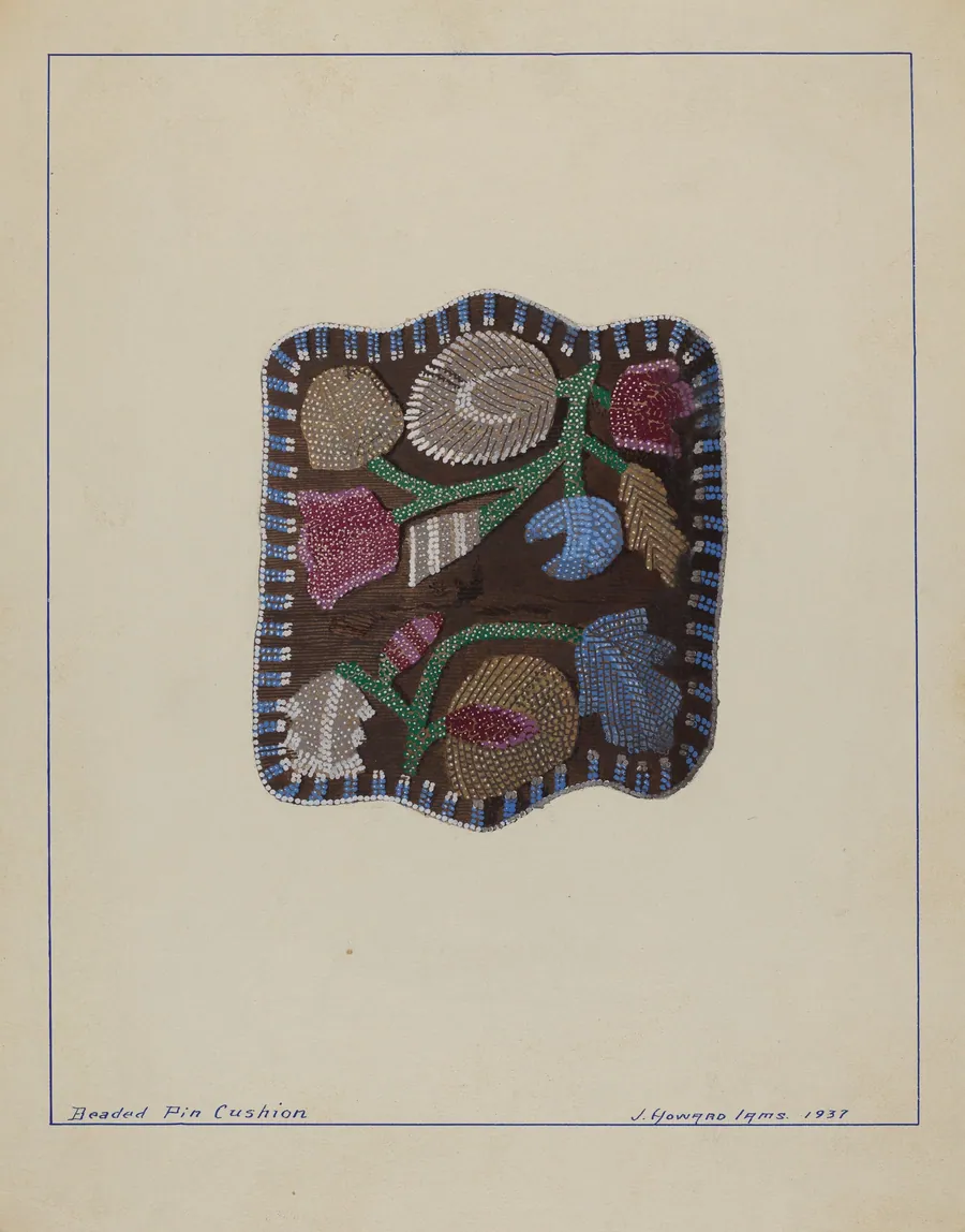 Beaded Pin Cushion by J. Howard Iams