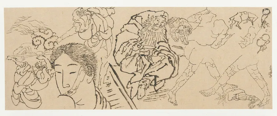 Miscellaneous studies by Katsushika Hokusai 葛飾北斎 (1760-1849)