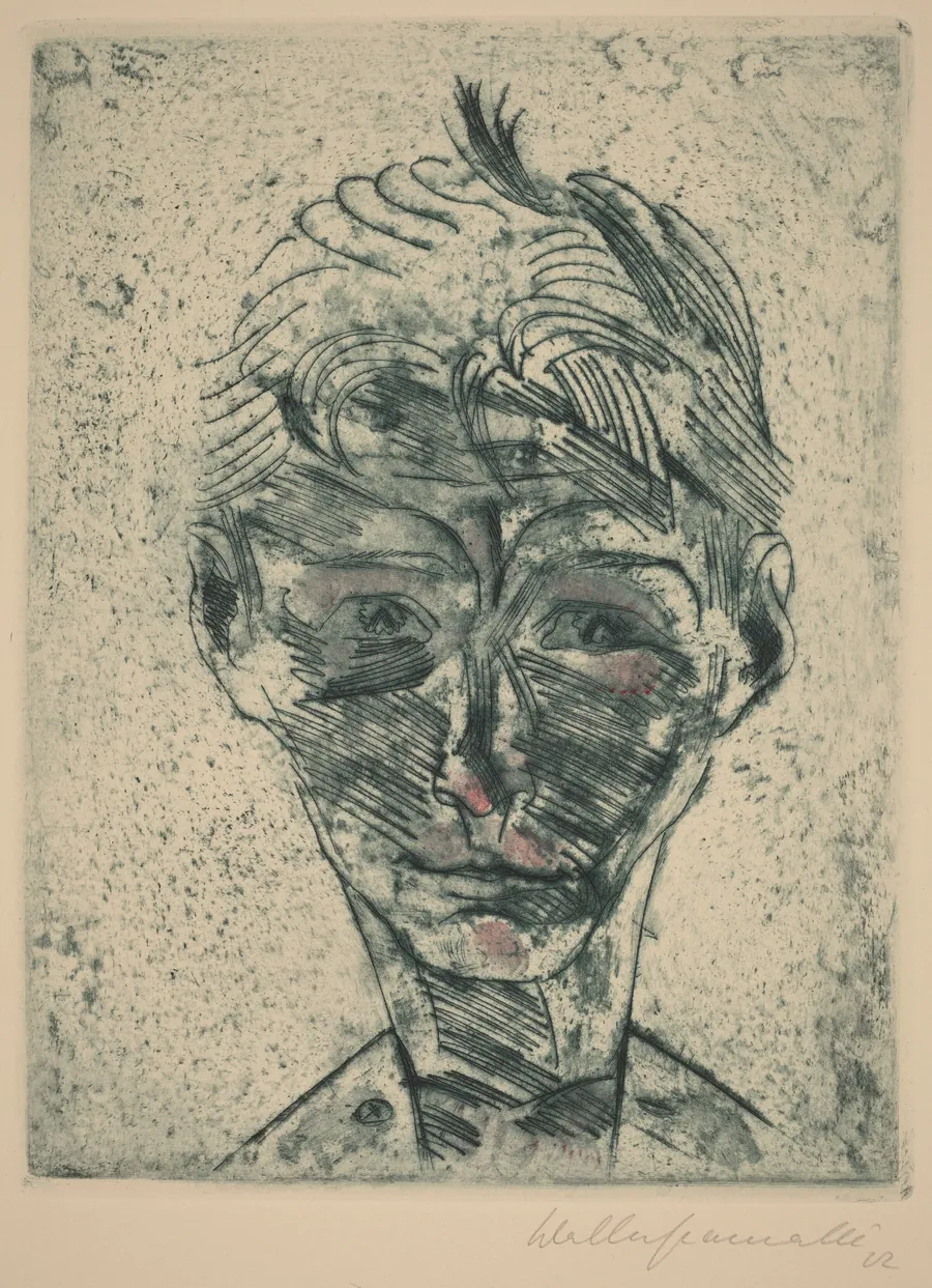 Bust of a Young Man, Self-portrait (Knabenkopf, Selbstporträt) by Walter Gramatté