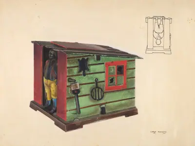 Toy bank: Man in a Cabin