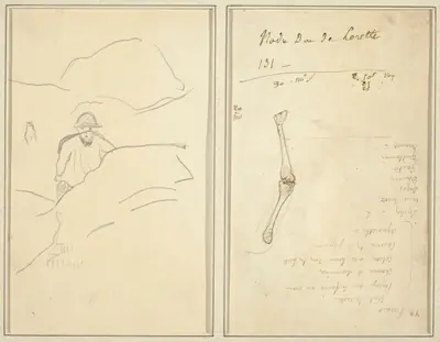 Breton Boy in a Landscape; Study of an Arm [verso]