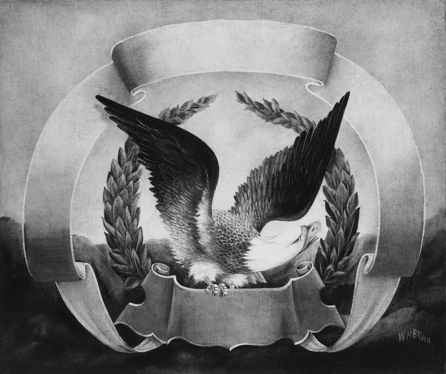 American Eagle on Red Scroll by W. H. Bean