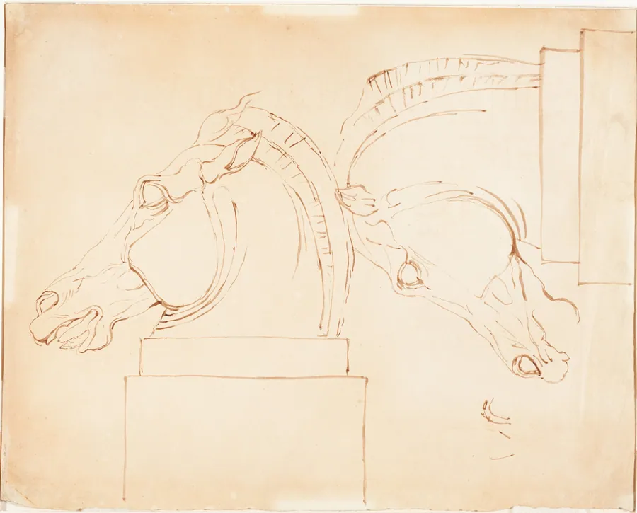 The Horse of Selene from the Elgin Marbles [recto] by William Etty