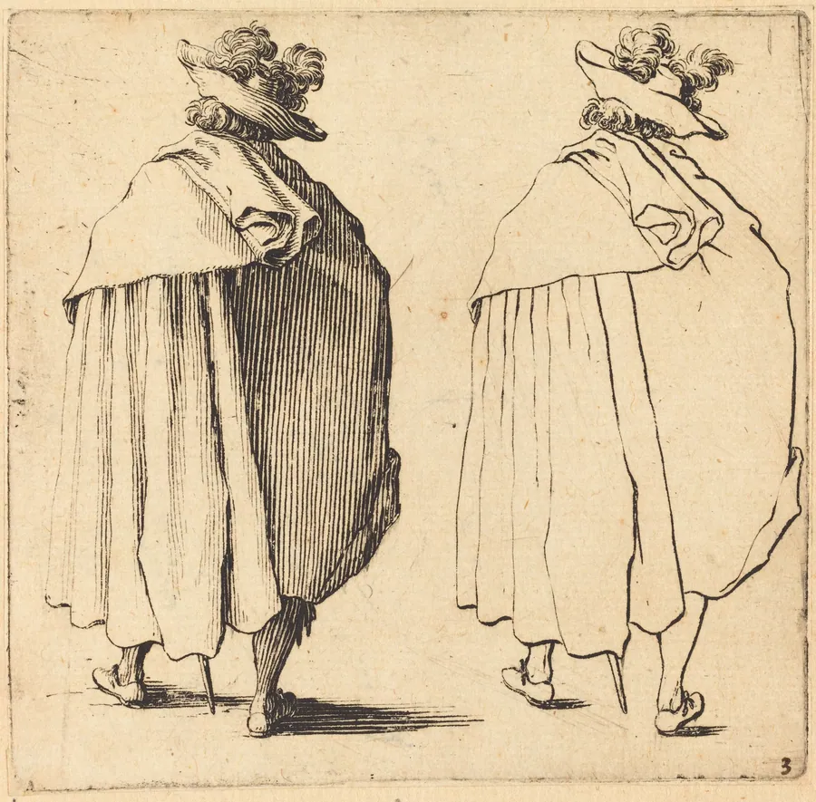 Man in Cloak, Seen from Behind by Jacques Callot