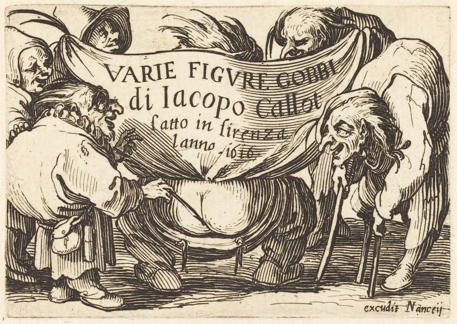 Frontispiece for "Varie Figure Gobbi" (Various Hunchback Figures) by Jacques Callot