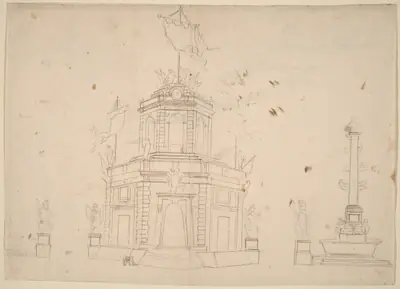 Study for "The Seconda Macchina for the Chinea of 1753: The Quarters of the Royal Militia"