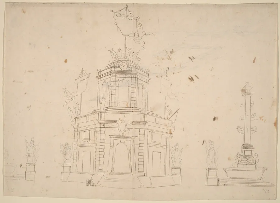 Study for "The Seconda Macchina for the Chinea of 1753: The Quarters of the Royal Militia" by Paolo Posi