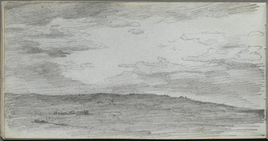 Sketchbook, page 34: Landscape Study by Ernest Meissonier
