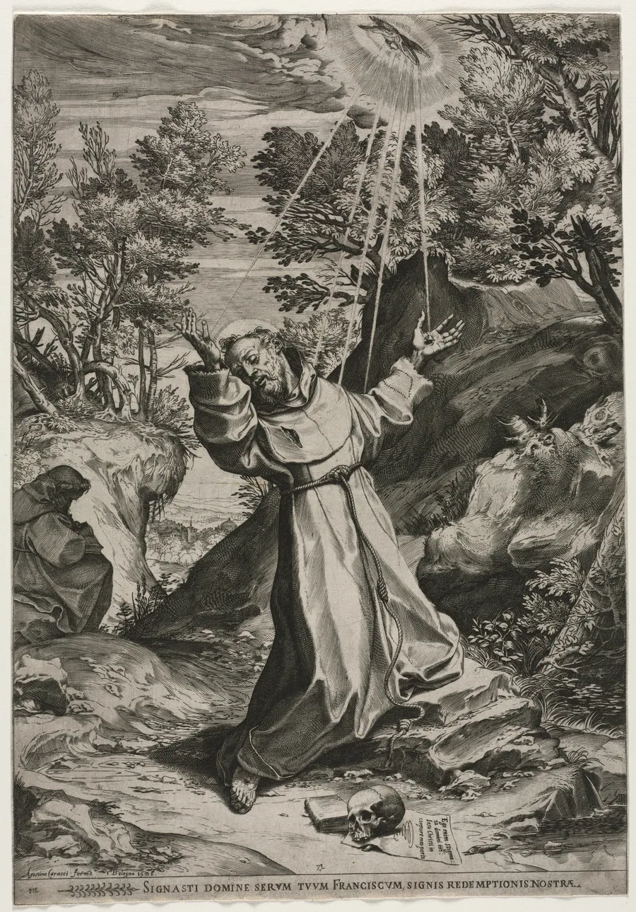 St. Francis Receiving the Stigmata by Agostino Carracci