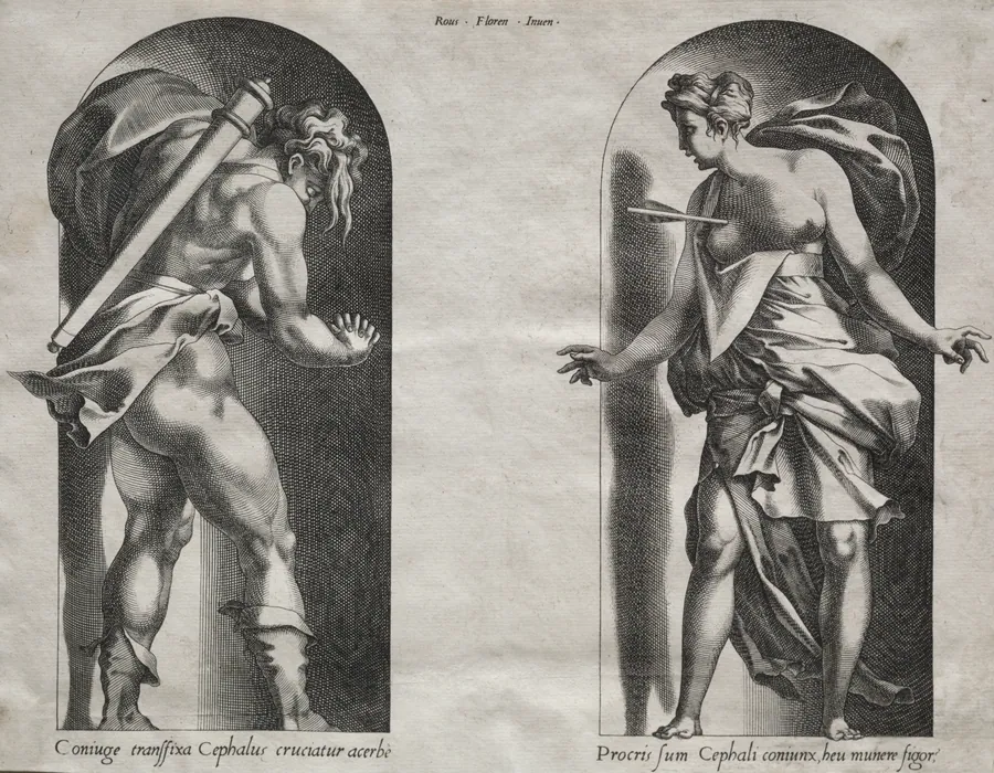 Cephalus and Procris in two Niches by René Boyvin