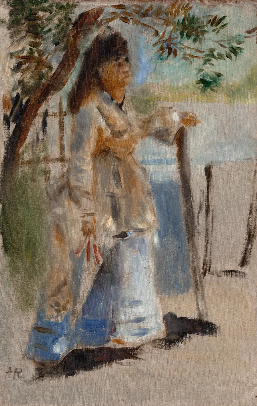 Woman by a Fence by Auguste Renoir