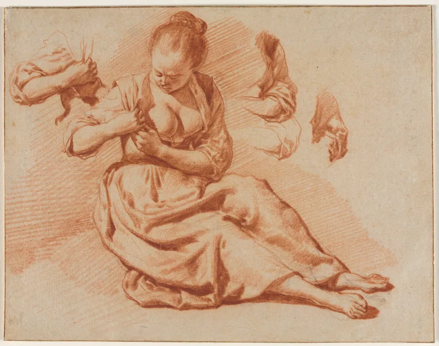 Seated Woman Searching for Fleas by Adriaen van de Velde