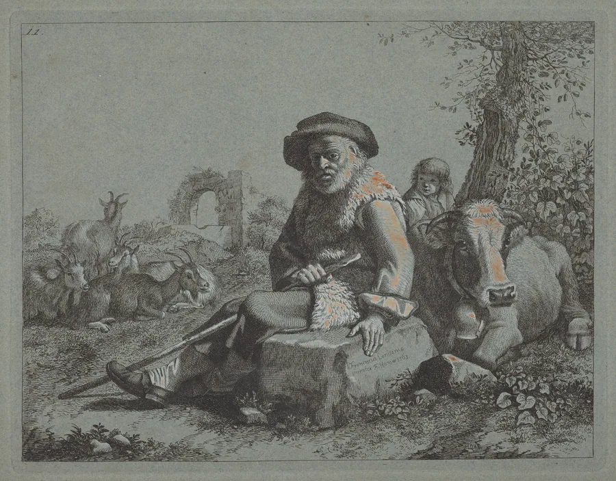 Seated Old Man by Francesco Londonio