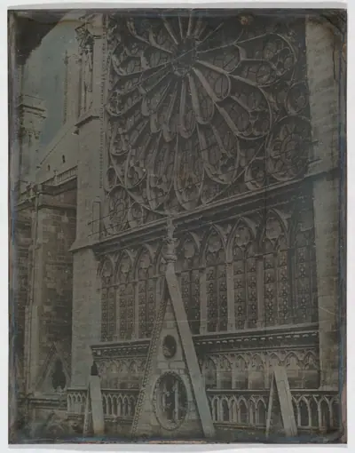 Rose Window, Notre-Dame Cathedral, Paris (277. Troyes. 1841. Cathedrale. Gde. Rose. Fichot-Paris [sic])