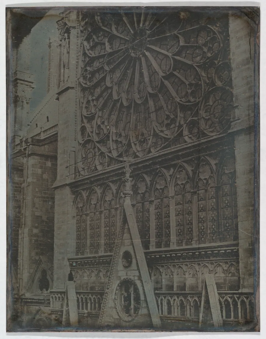 Rose Window, Notre-Dame Cathedral, Paris (277. Troyes. 1841. Cathedrale. Gde. Rose. Fichot-Paris [sic]) by Joseph-Philibert Girault de Prangey