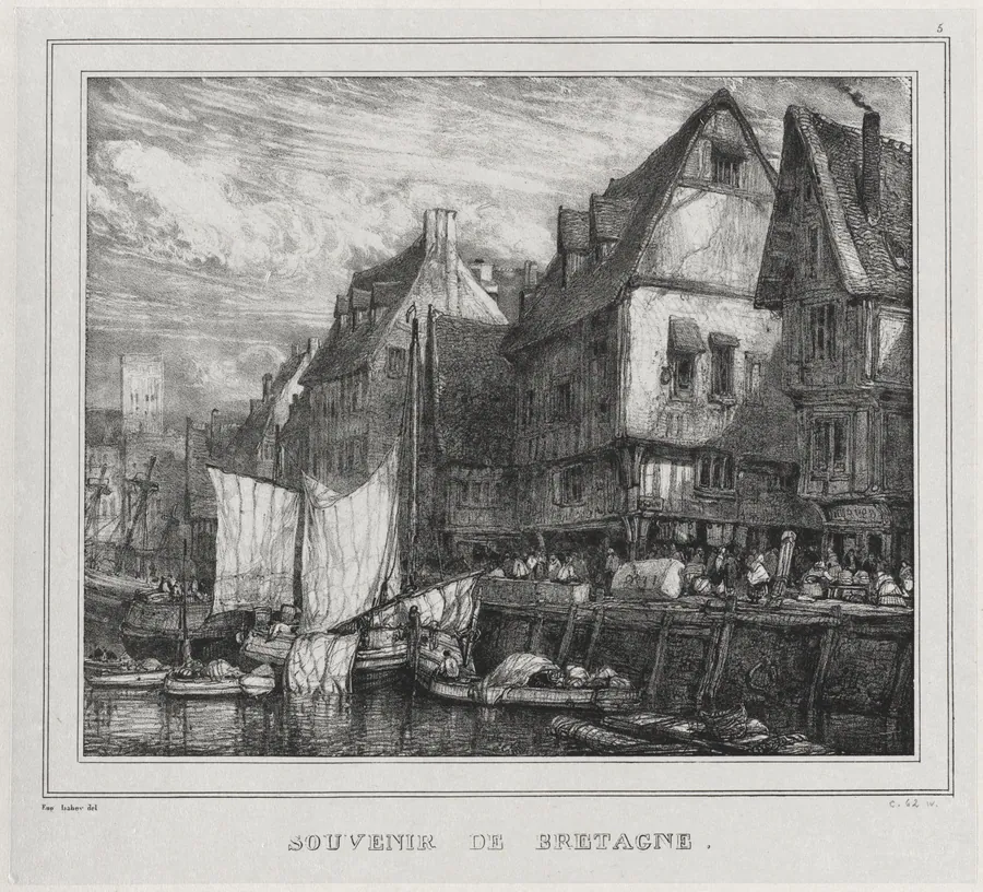 Souvenirs: Souvenir of Brittany, Plate 5 by Eugène Isabey