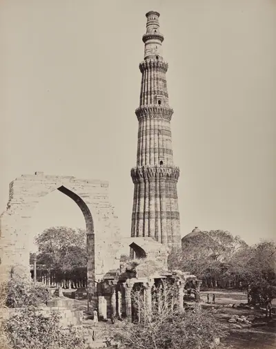 Delhi. The Kootub Minar or Tower in the Ruined City of Old Delhi