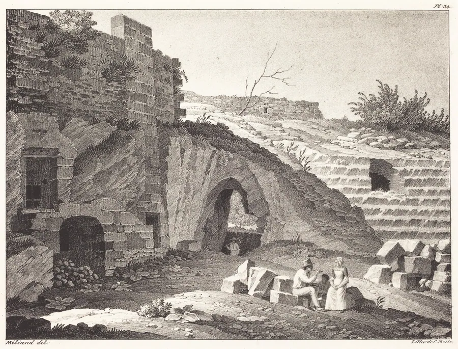 Rustics Picnicking in Ruins by Jean René Méliand