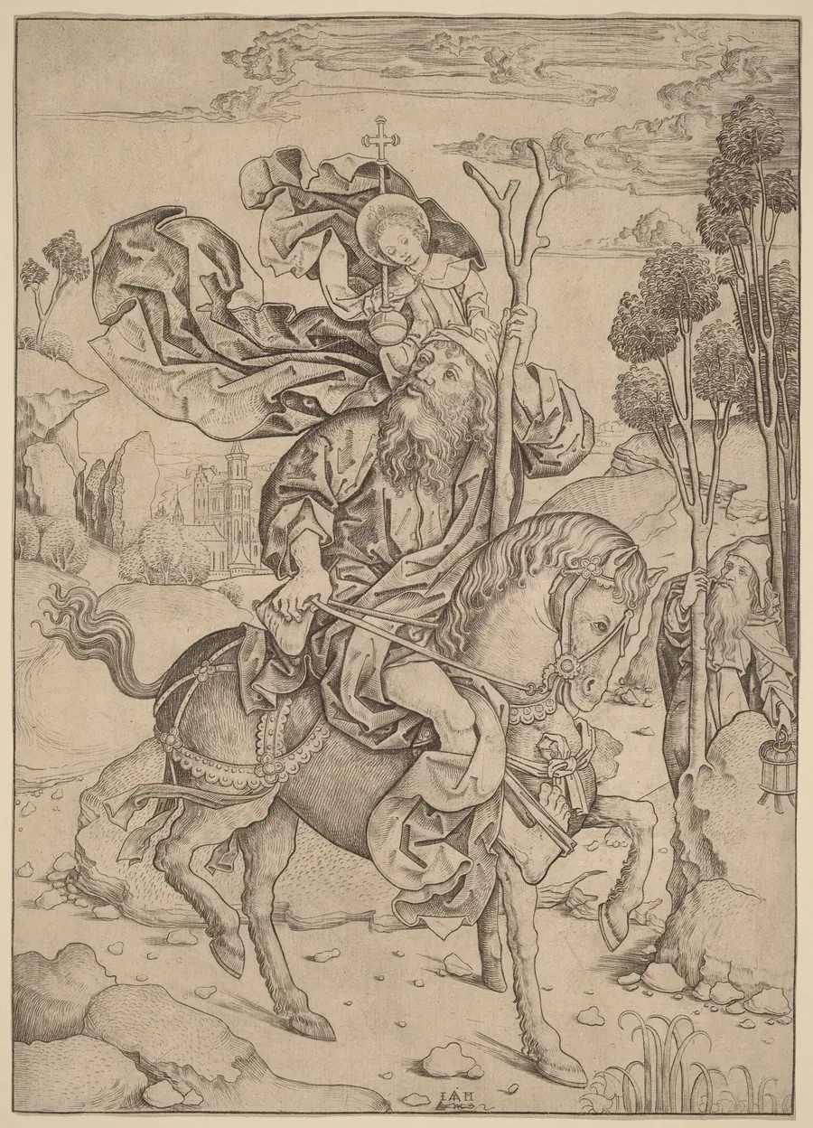 Saint Christopher on Horseback by Master I.A.M. of Zwolle