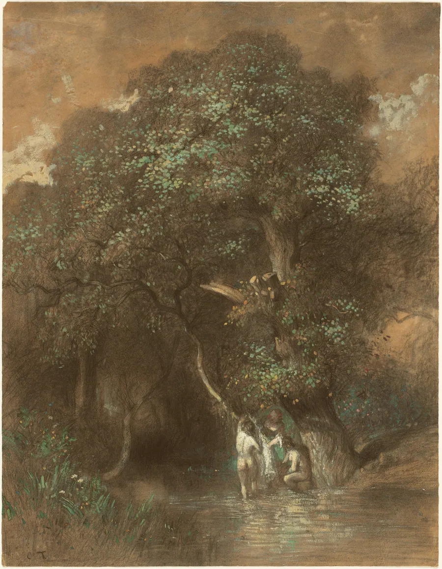Bathers by a Giant Oak by Constant Troyon