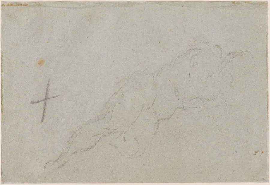 A Female Nude [verso] by Domenico Tintoretto