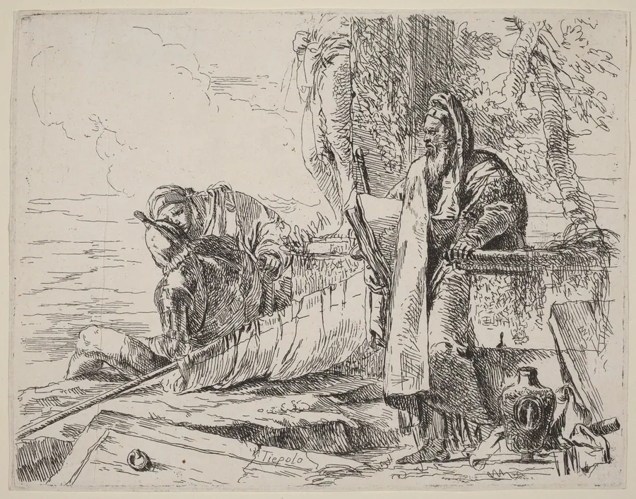 Standing Philosopher and Two Other Figures by Giovanni Battista Tiepolo