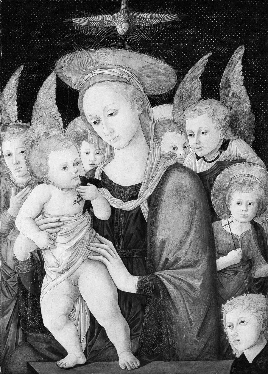 Madonna and Child with the Infant Saint John the Baptist and Angels by Master called Pseudo-Pier Francesco Fiorentino