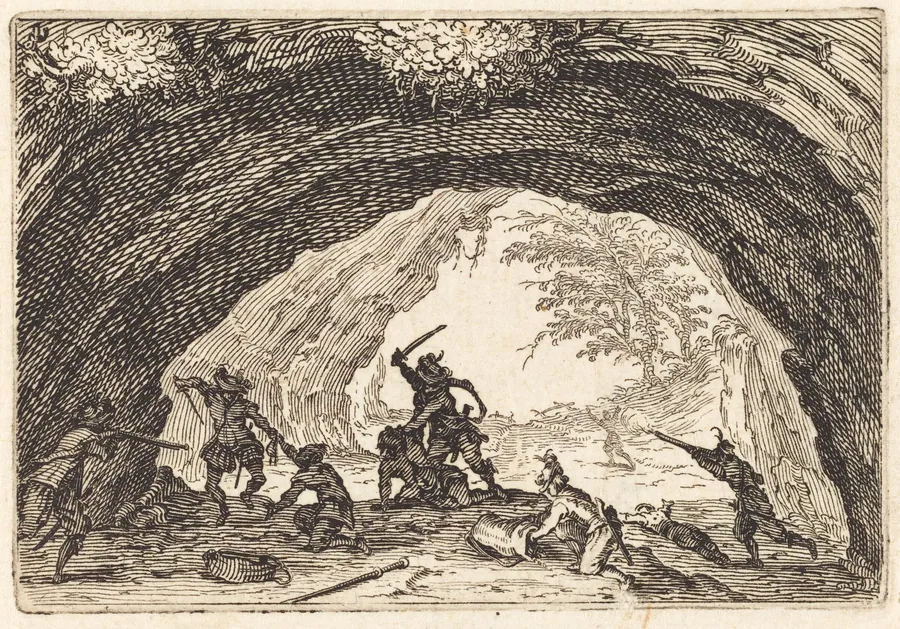 Soldiers Attacking Robbers by Jacques Callot