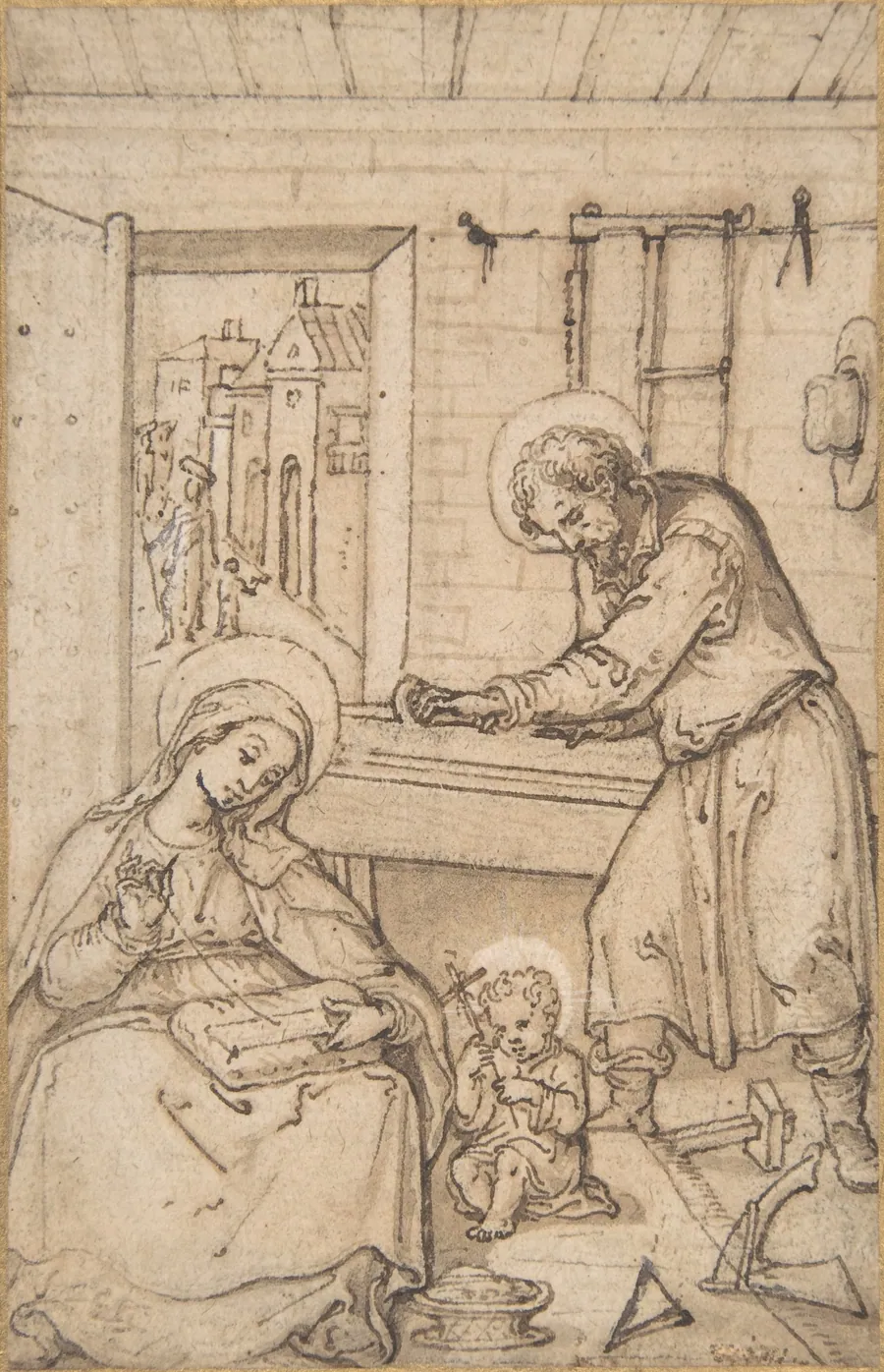 The Childhood of Christ, in the carpenter's shop by Anonymous, Netherlandish, 16th century