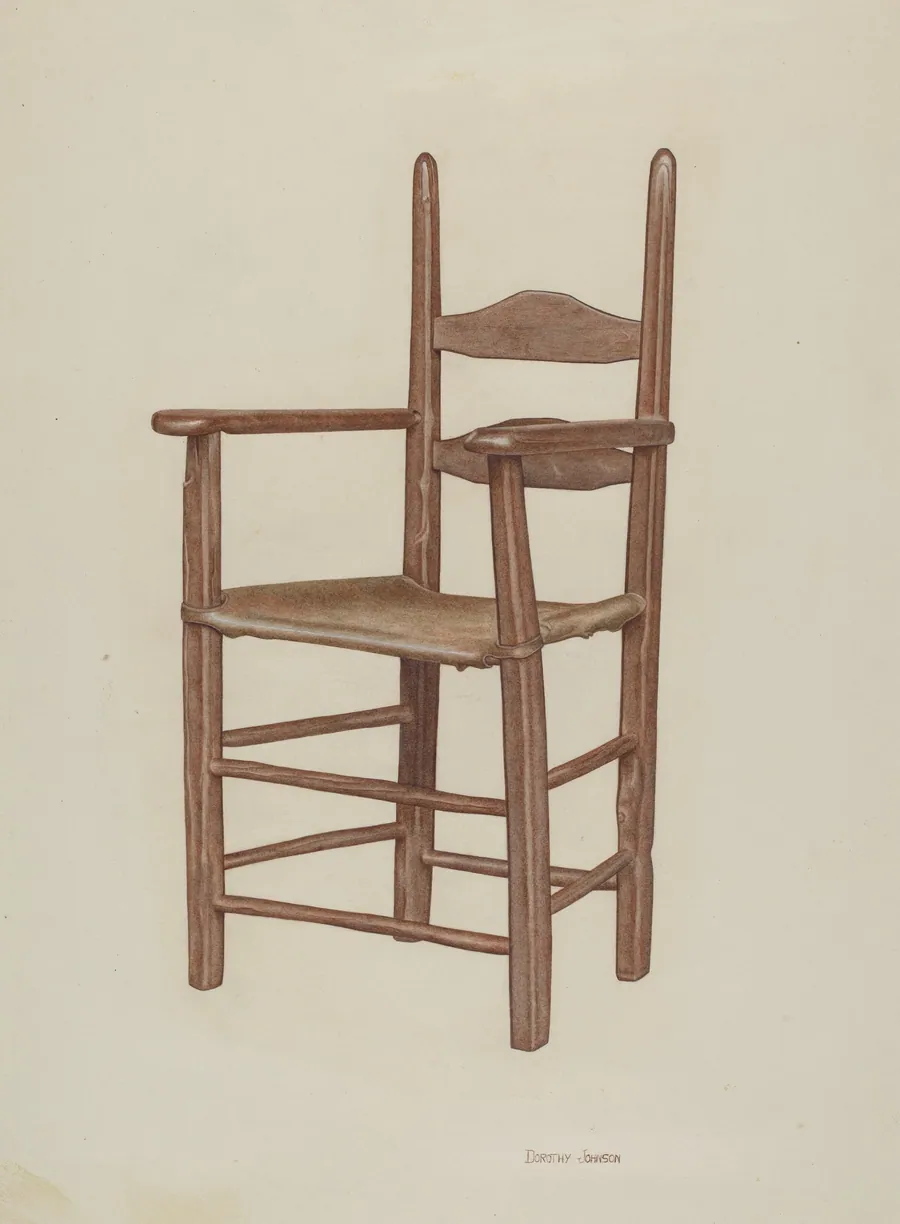 High-bottom High-back Armchair by Dorothy Johnson