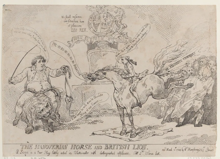 The Hanoverian Horse and British Lion by Charles Wolfran Cornwall