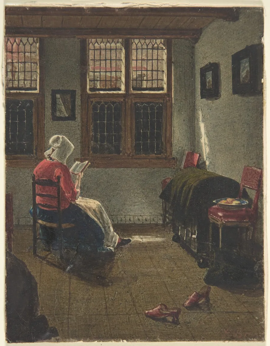 A Woman Reading, after Pieter Janssens Elinga by François Bonvin