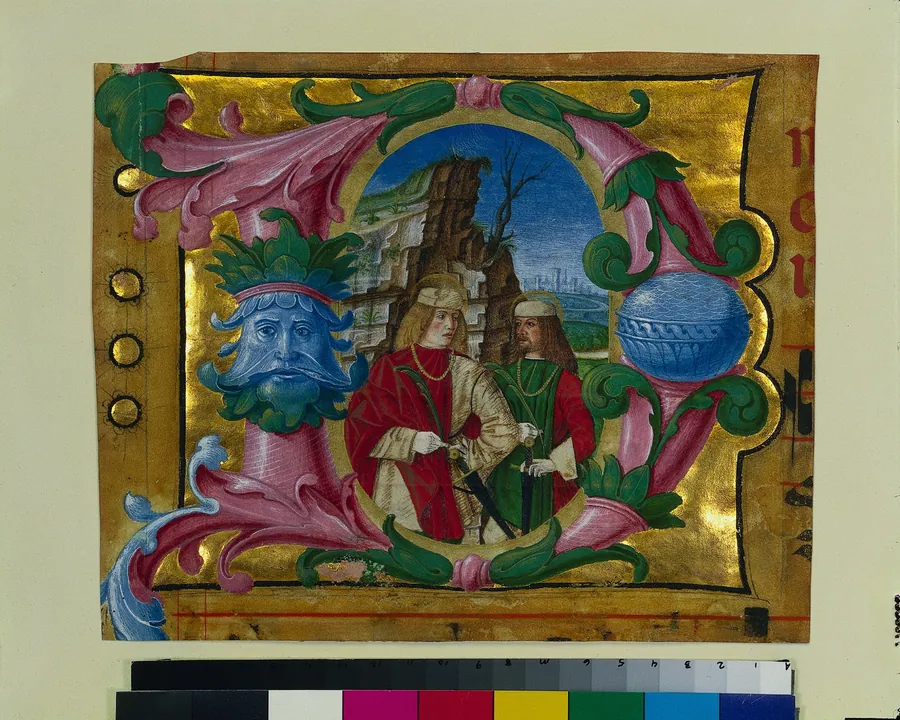 Historiated Initial (D) Excised from a Choir Book: Two Martyr Saints by Girolamo dai Libri