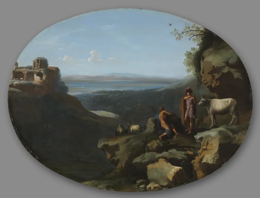 Mercury and Argus in a Landscape by Dirck van der Lisse