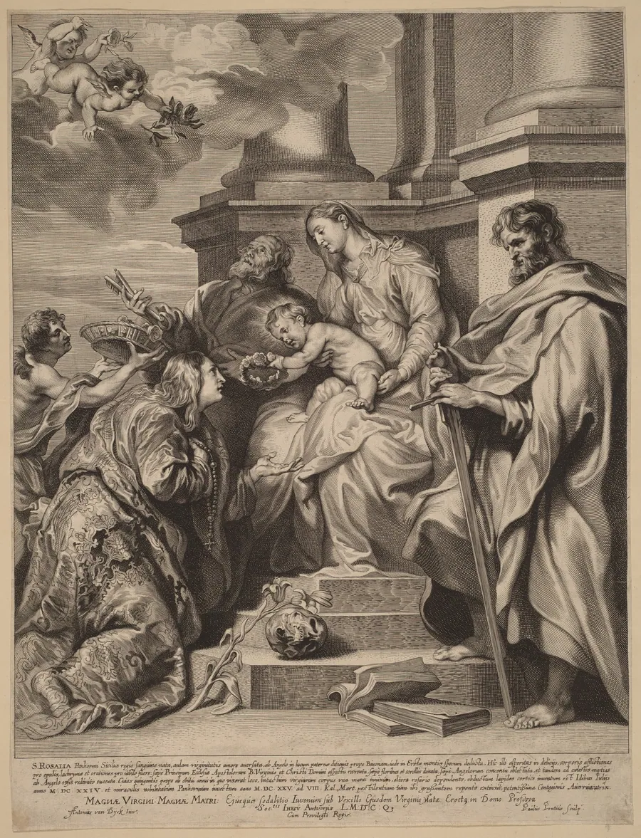 Saint Rosalia Crowned by the Child Jesus by Paulus Pontius