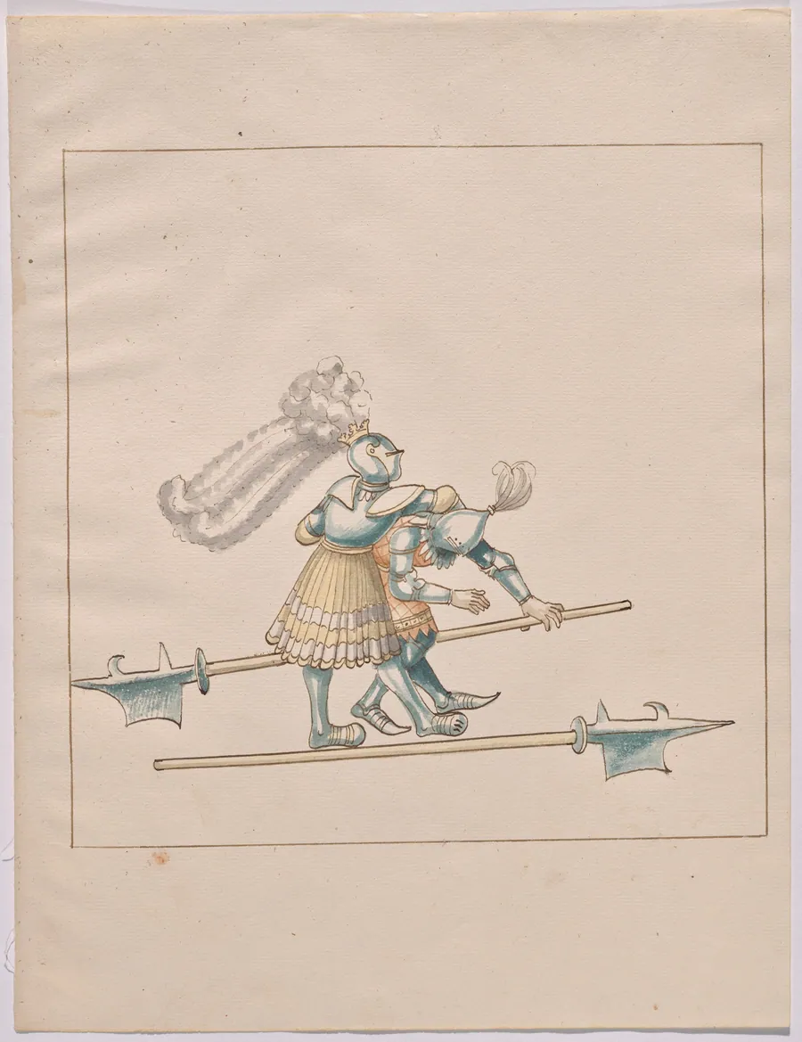 Foot Combat with Halberds by German 16th Century