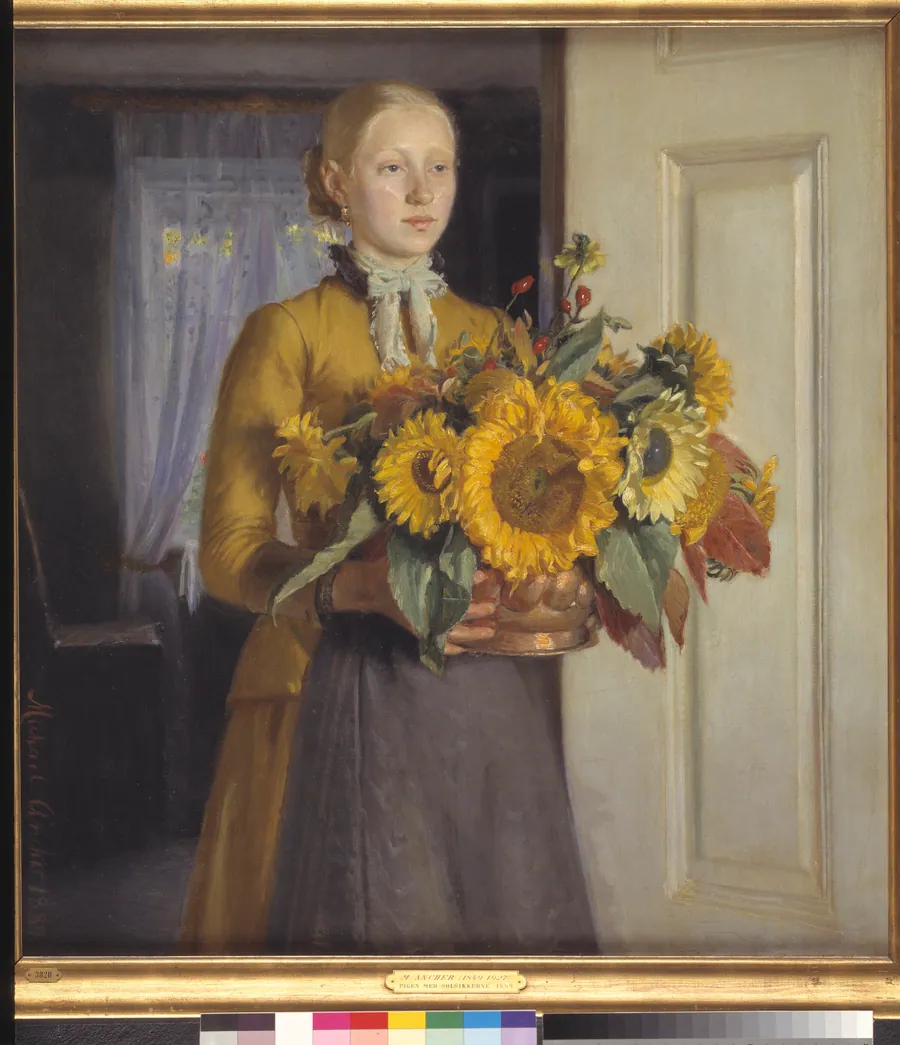 Pigen med solsikkerne by Michael Ancher