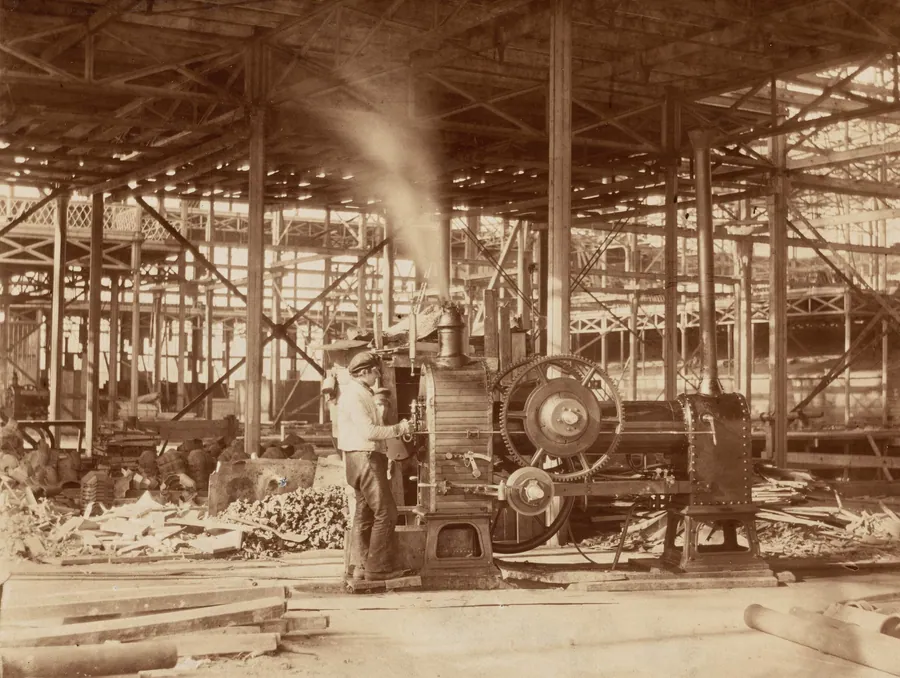 Steam Engine near the Grand Transept, Crystal Palace by Philip Henry Delamotte