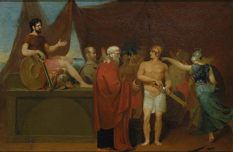 Quarrel of Achilles and Agamemnon by William Page, born Albany, NY 1811-died Staten Island, NY 1885