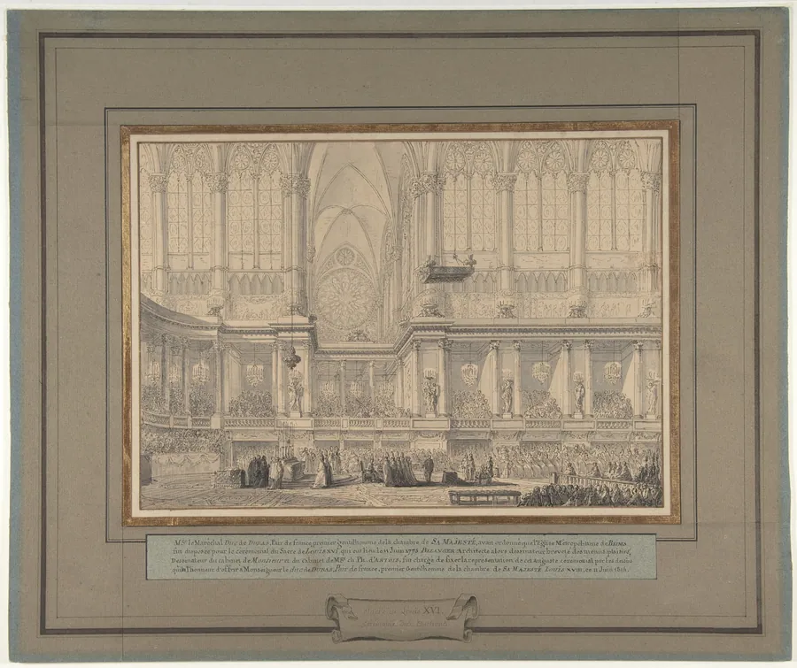 The Anointing of Louis XVI at His Coronation in Reims Cathedral, June 11, 1775 by François Joseph Belanger